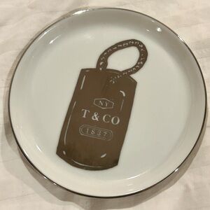 Tiffany‎ & Co. 1837 NY T & CO Porcelain Trinket Jewelry Dish Numbered Tag Logo